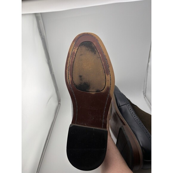 La Milano Men’s Ankle Boot Wing Tip Navy Blue Brown Leather Size 12 B5903-1 - Picture 8 of 8